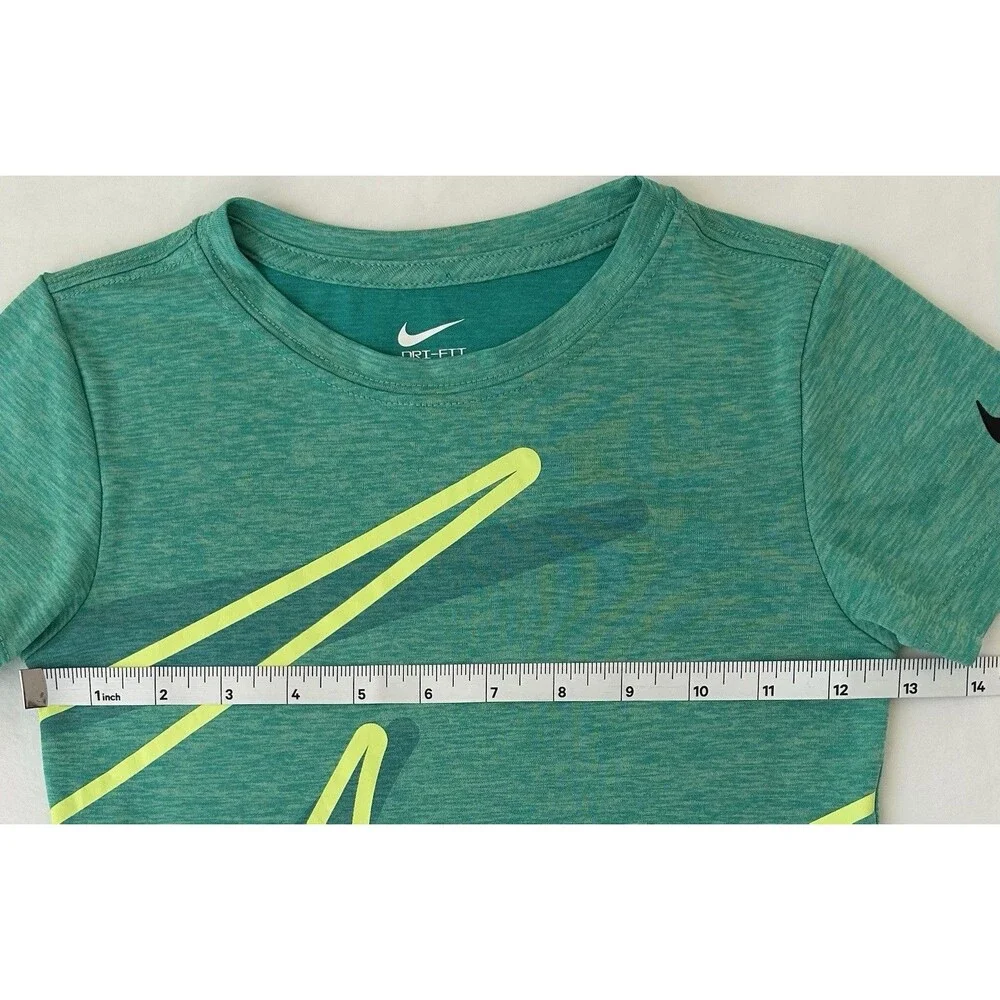 Nike Dri-FIT T-Shirt Boys Size 4 Toddler Green Logo Short Sleeve NWOT